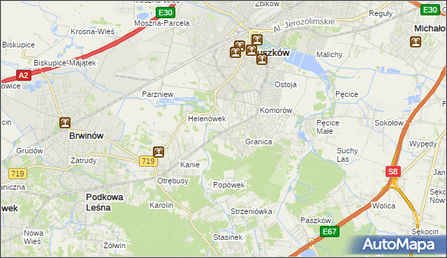 mapa Nowa Wieś gmina Michałowice, Nowa Wieś gmina Michałowice na mapie Targeo