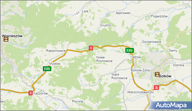 mapa Nowe Rochowice, Nowe Rochowice na mapie Targeo