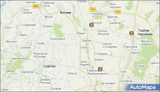 mapa Orłów gmina Borowa, Orłów gmina Borowa na mapie Targeo