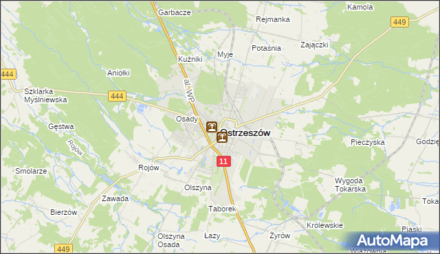 mapa Ostrzeszów, Ostrzeszów na mapie Targeo