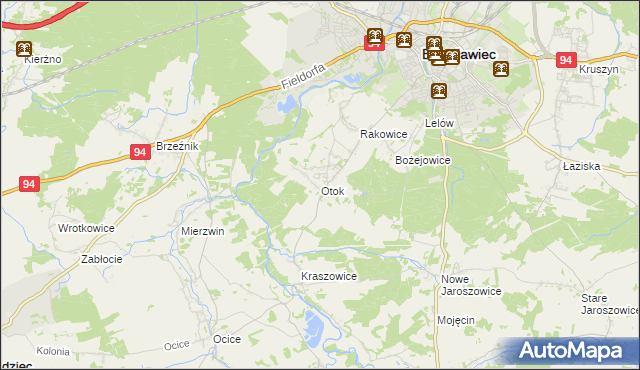 mapa Otok gmina Bolesławiec, Otok gmina Bolesławiec na mapie Targeo