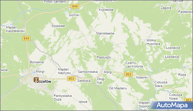 mapa Pastuszki, Pastuszki na mapie Targeo