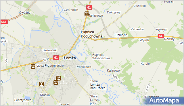 mapa Piątnica Włościańska, Piątnica Włościańska na mapie Targeo