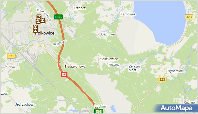 mapa Pieszkowice, Pieszkowice na mapie Targeo