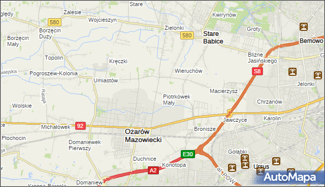 mapa Piotrkówek Mały, Piotrkówek Mały na mapie Targeo