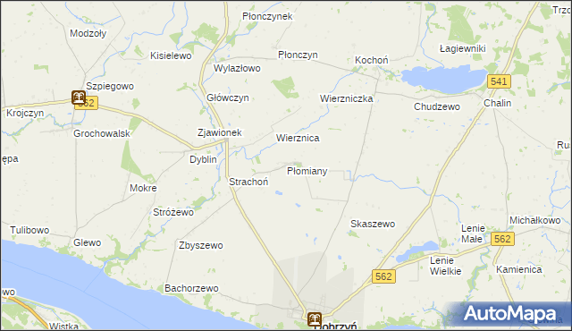 mapa Płomiany, Płomiany na mapie Targeo