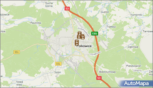 mapa Polkowice, Polkowice na mapie Targeo