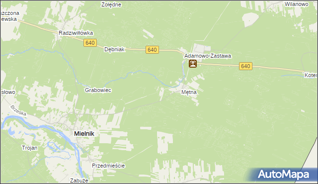 mapa Poręby gmina Mielnik, Poręby gmina Mielnik na mapie Targeo