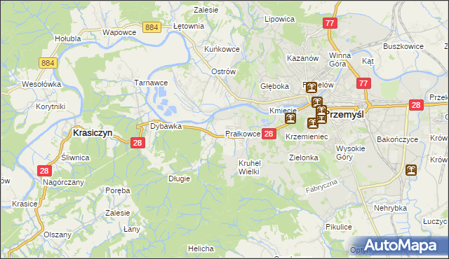 mapa Prałkowce, Prałkowce na mapie Targeo