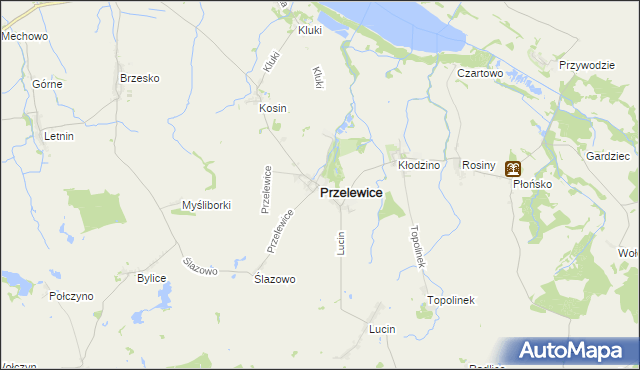 mapa Przelewice powiat pyrzycki, Przelewice powiat pyrzycki na mapie Targeo