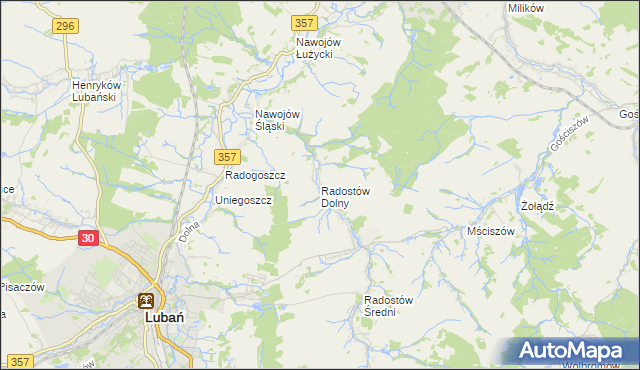 mapa Radostów Dolny, Radostów Dolny na mapie Targeo