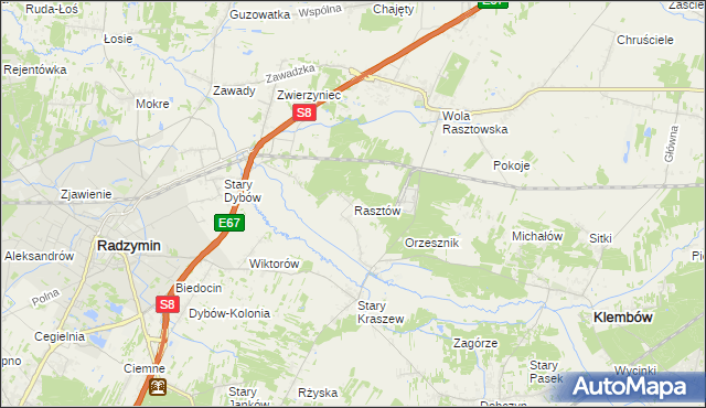 mapa Rasztów, Rasztów na mapie Targeo