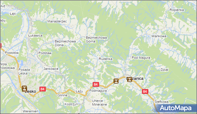 mapa Rudenka, Rudenka na mapie Targeo