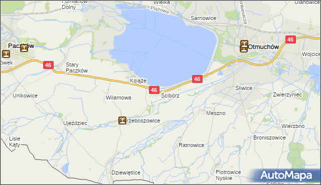 mapa Ścibórz, Ścibórz na mapie Targeo