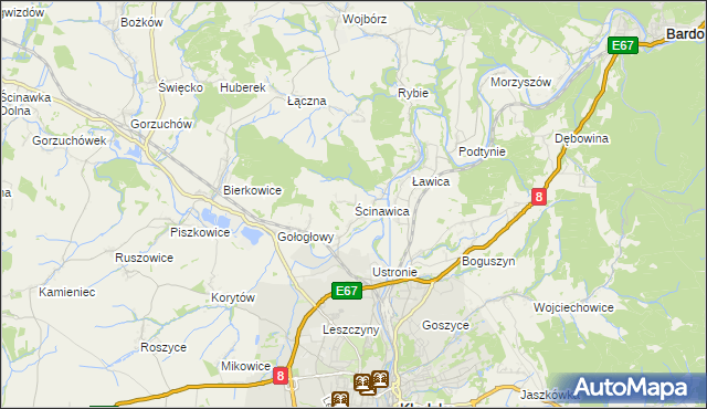 mapa Ścinawica, Ścinawica na mapie Targeo