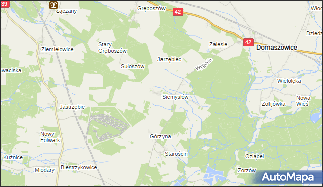 mapa Siemysłów, Siemysłów na mapie Targeo