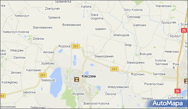 mapa Sławoszewek, Sławoszewek na mapie Targeo