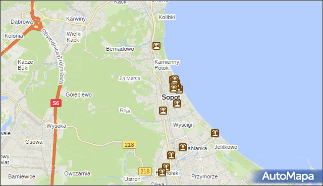 mapa Sopotu, Sopot na mapie Targeo