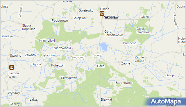 mapa Sowy gmina Pakosław, Sowy gmina Pakosław na mapie Targeo