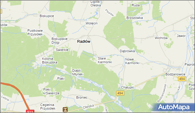 mapa Stare Karmonki, Stare Karmonki na mapie Targeo