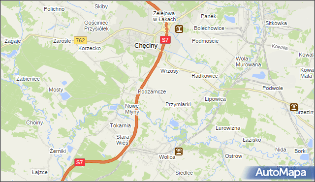 mapa Starochęciny, Starochęciny na mapie Targeo