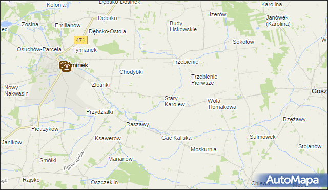 mapa Stary Karolew, Stary Karolew na mapie Targeo