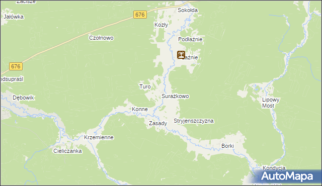 mapa Surażkowo, Surażkowo na mapie Targeo