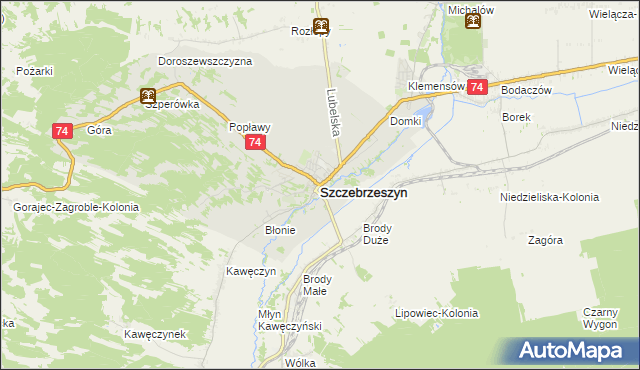 mapa Szczebrzeszyn, Szczebrzeszyn na mapie Targeo