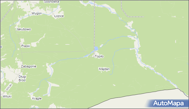mapa Topiło, Topiło na mapie Targeo