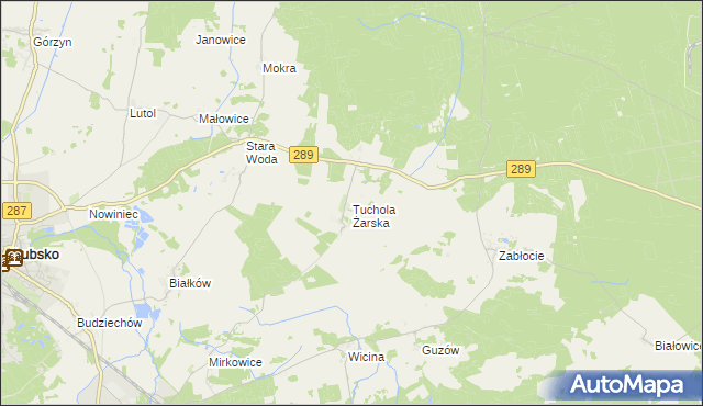 mapa Tuchola Żarska, Tuchola Żarska na mapie Targeo