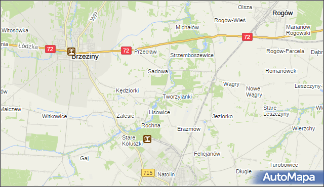 mapa Tworzyjanki, Tworzyjanki na mapie Targeo