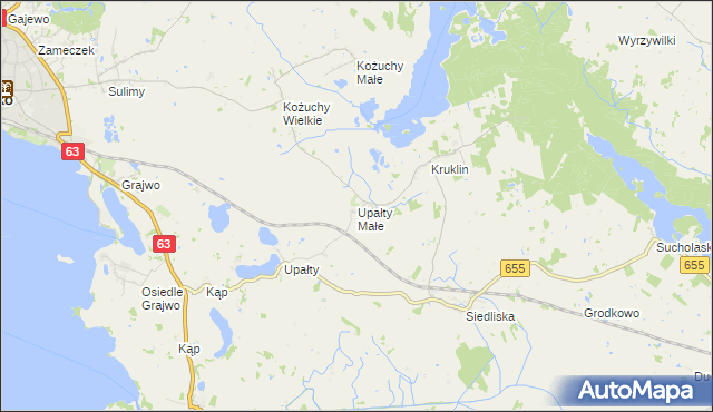 mapa Upałty Małe, Upałty Małe na mapie Targeo