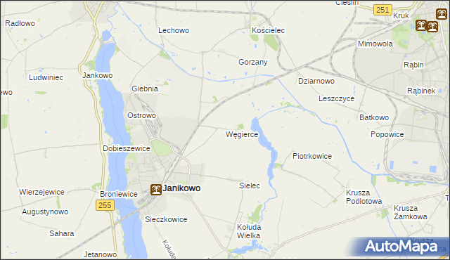 mapa Węgierce gmina Pakość, Węgierce gmina Pakość na mapie Targeo