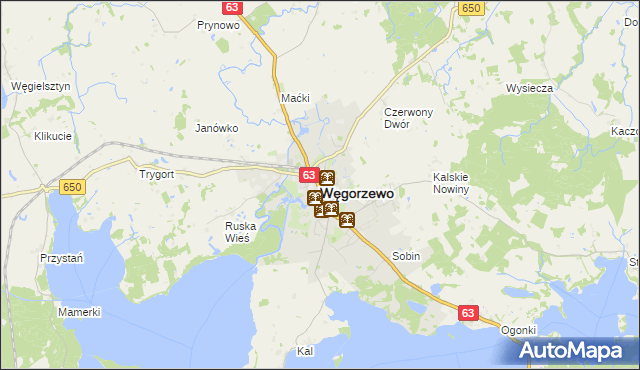 mapa Węgorzewo, Węgorzewo na mapie Targeo