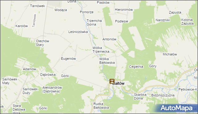 mapa Wólka Bałtowska, Wólka Bałtowska na mapie Targeo