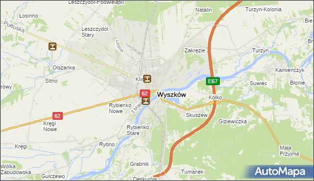 mapa Wyszków, Wyszków na mapie Targeo