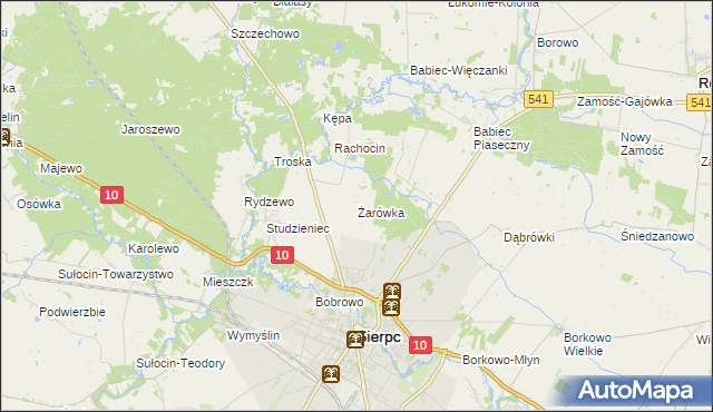 mapa Żarówka gmina Sierpc, Żarówka gmina Sierpc na mapie Targeo