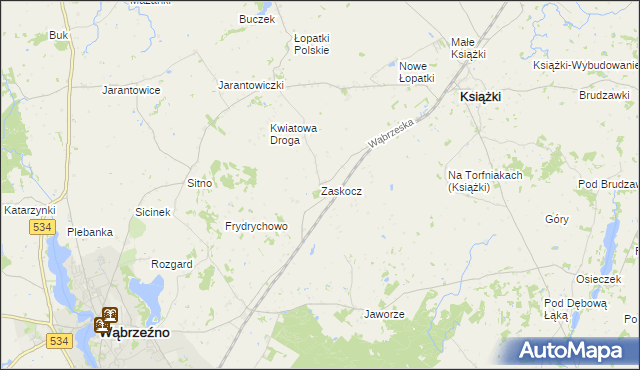 mapa Zaskocz, Zaskocz na mapie Targeo