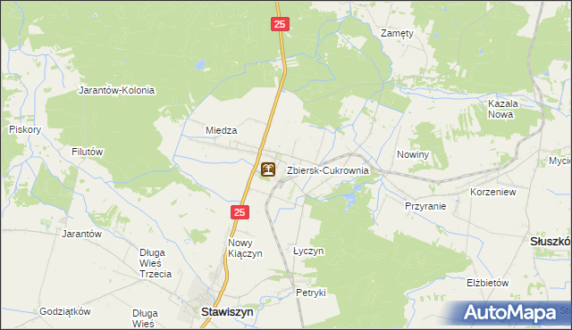 mapa Zbiersk-Cukrownia, Zbiersk-Cukrownia na mapie Targeo