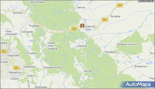 mapa Żdanów gmina Stoszowice, Żdanów gmina Stoszowice na mapie Targeo