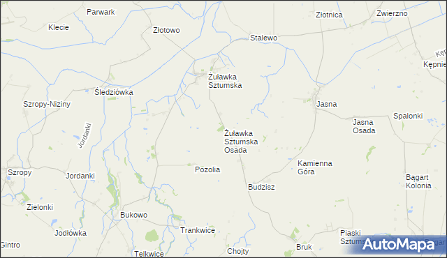 mapa Żuławka Sztumska Osada, Żuławka Sztumska Osada na mapie Targeo