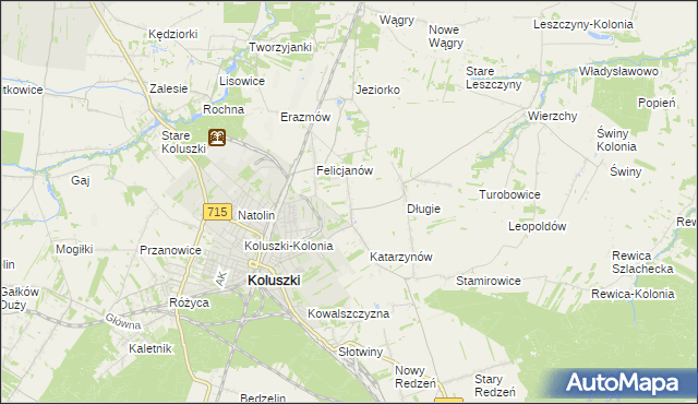 mapa Zygmuntów gmina Koluszki, Zygmuntów gmina Koluszki na mapie Targeo