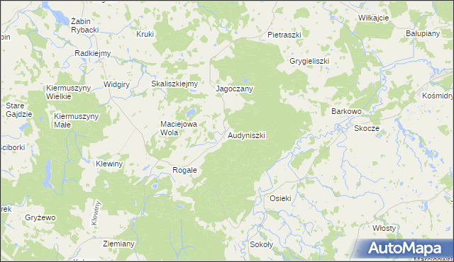 mapa Audyniszki, Audyniszki na mapie Targeo
