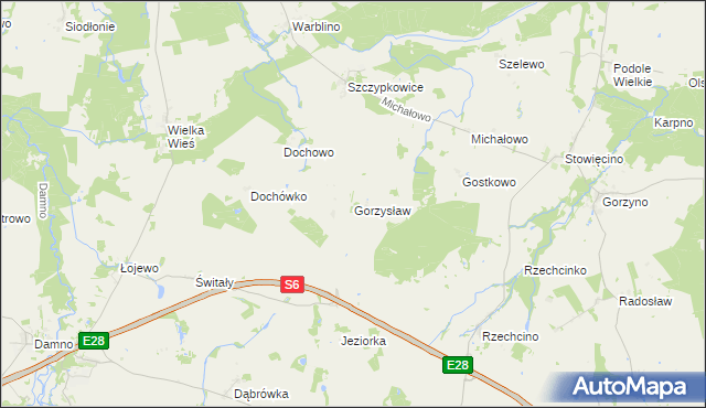 mapa Gorzysław gmina Główczyce, Gorzysław gmina Główczyce na mapie Targeo