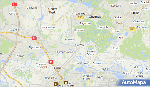 mapa Gorzów, Gorzów na mapie Targeo