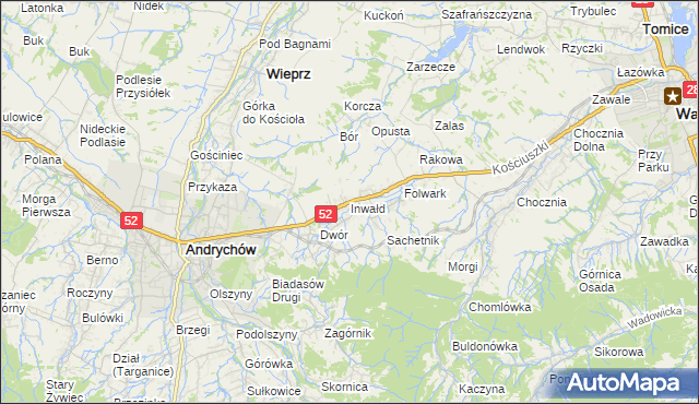 mapa Inwałd, Inwałd na mapie Targeo
