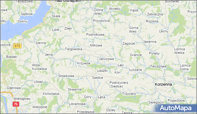 mapa Janczowa, Janczowa na mapie Targeo