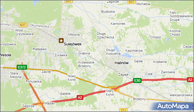 mapa Józefin gmina Halinów, Józefin gmina Halinów na mapie Targeo