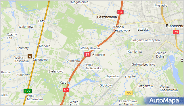 mapa Robercin, Robercin na mapie Targeo