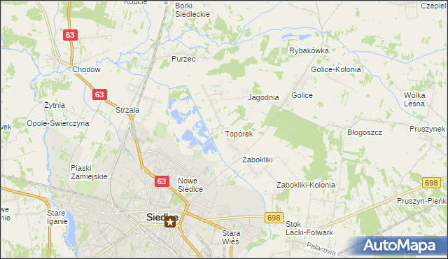 mapa Topórek, Topórek na mapie Targeo